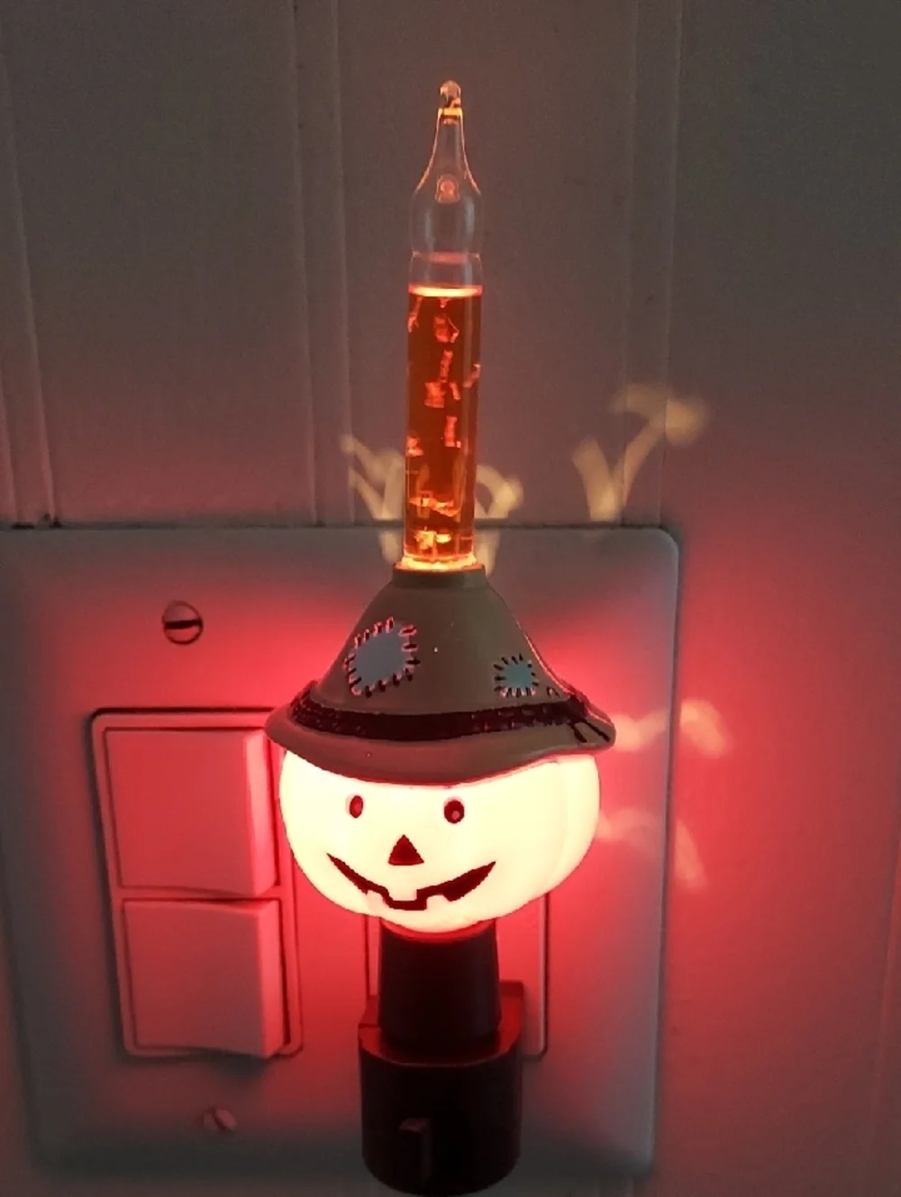 Vintage Bubble Light Jack-O'-Lantern Party Light Nightlight - Orange
